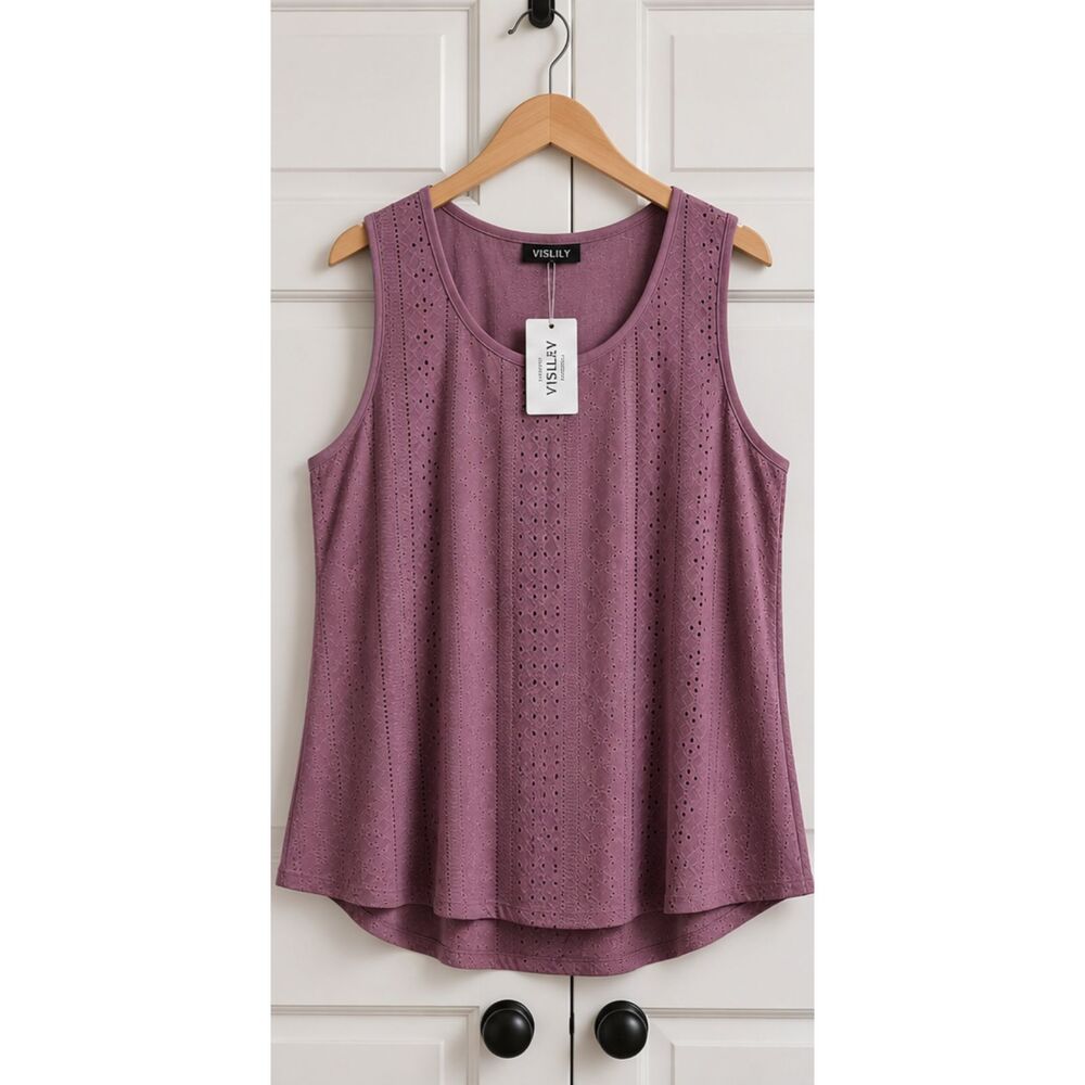 Vislily Eyelet Swing Tank Top